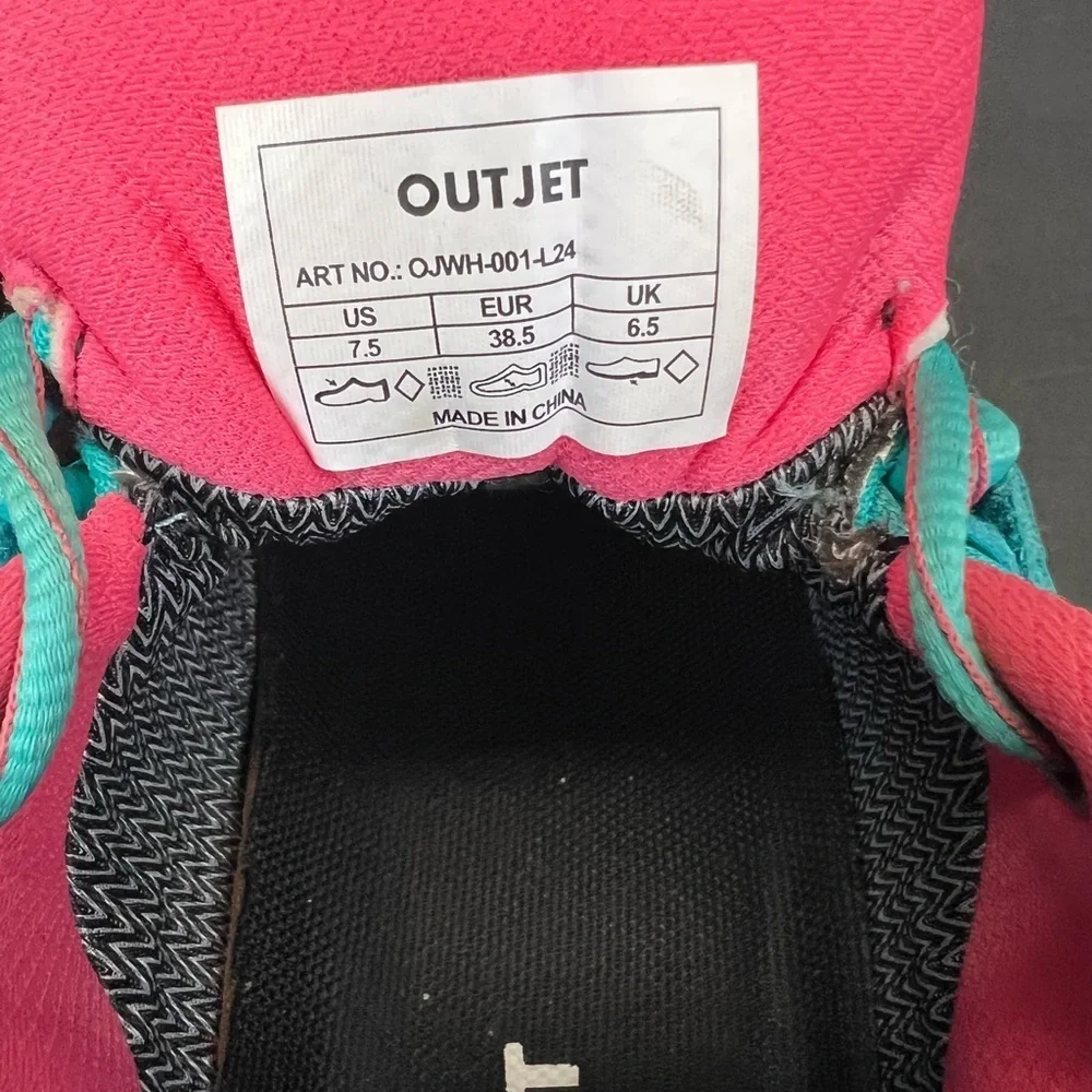 Outjet Waterproof Hiking Shoes Size 7.5 Non-Slip Trails Walking Outdoor Sneakers